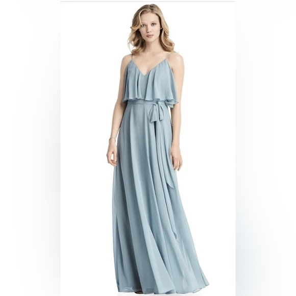 Jenny Packham Dresses & Skirts - NWT Jenny Packham Ruffle Cold Shoulder Maxi Dress Mist JP1033